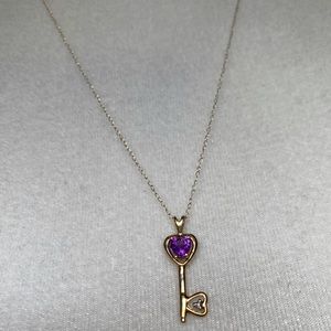 10k Heart Key Necklace